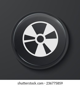 Vector cd modern black glass circle icon. Eps10