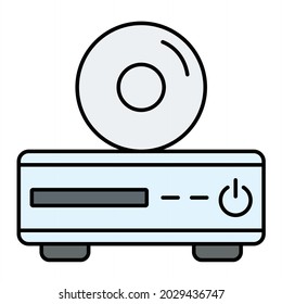 Vector Cd Player Filled Outline Icon Design
