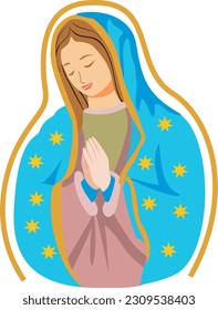 
VECTOR CDR EPS VIRGIN MARY TO EMBROIDERY