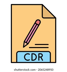 Vector CDR Filled Outline Icon Design
