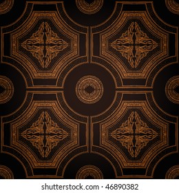 Vector ceiling tile seamless vintage decorative black
