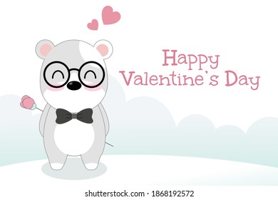 Vector celebratioin of cute dog with rose. eps 10 vector