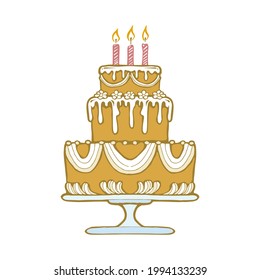 vector celebration cake cartoon illustration 