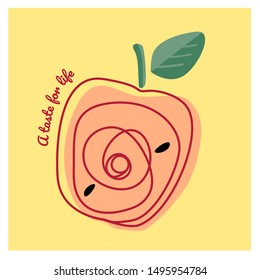 Vector celebration card apple a taste for life