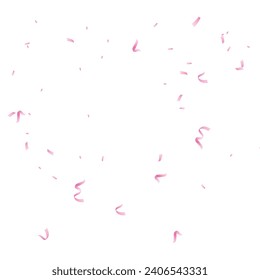 Vector celebration confetti and pink ribbons background