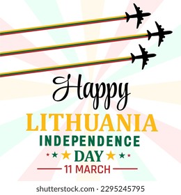 Vector Celebration Happy Lithuania independence day. Template Design Illustration