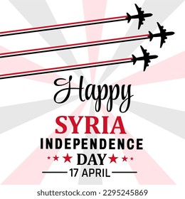 Vector Celebration Happy Syria independence day. Template Design Illustration