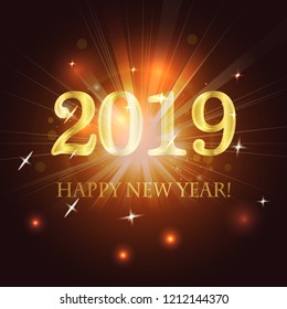 Vector Celebration shiny for reflection 2019 new year holiday background