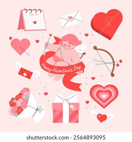 Vector Celebration Valentine Day Element Collection Set