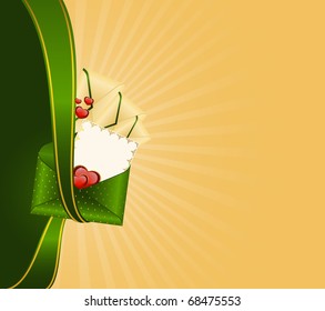 Vector celebratory envelope with hearts