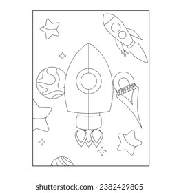 Vector celestial creations space coloring pages