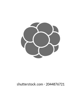 Célula vectorial, caviar, icono gris de huevo reptil.