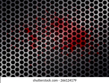 Vector cell metal with splatter red color background