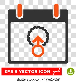 Vector Cell Penetration Calendar Day EPS vector icon. Illustration style is flat iconic bicolor orange and gray symbol on a transparent background.