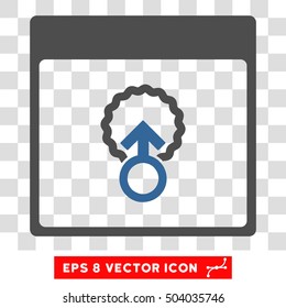 Vector Cell Penetration Calendar Page EPS vector pictograph. Illustration style is flat iconic bicolor cobalt and gray symbol on a transparent background.