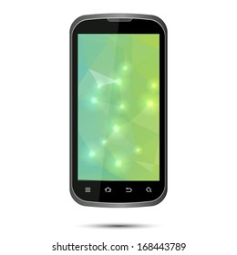 vector cell phone with green screen isolated