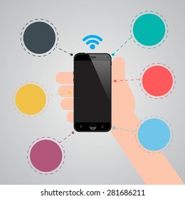 Vector cellphone concept for Business,Infographic. 