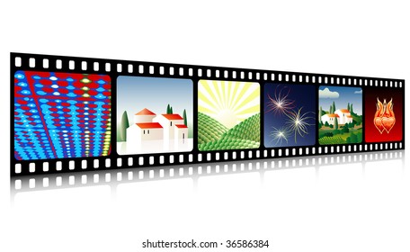 vector celluloid film with images