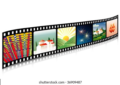 filme de celuloide vetorial com imagens