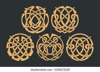 Vector celtic circlar knot. Ethnic ornament. Geometric design
