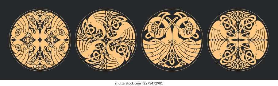 Vector celtic circlar knot. Ethnic ornament. Geometric design