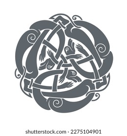Vector celtic circlar knot. Ethnic ornament. Geometric design