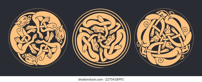 Vector celtic circlar knot. Ethnic ornament. Geometric design