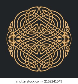 Vector celtic circlar knot. Original ethnic ornament. Geometric design