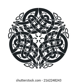 Vector celtic circlar knot. Original ethnic ornament. Geometric design