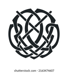 Vector celtic circlar knot. Original ethnic ornament. Geometric design