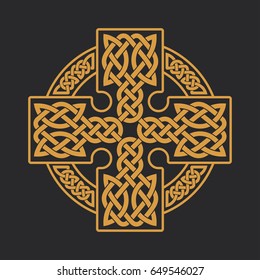 Vector celtic cross. Ethnic ornament. Geometric design. T-shirt print.