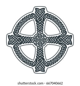 Vector celtic cross. Ethnic ornament. Geometric design. T-shirt print. Vector illustration