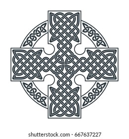 Vector celtic cross. Ethnic ornament Geometric design T-shirt print Vector illustration