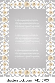 vector celtic frame with realistic pearls