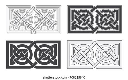 Vector celtic horizontal knot. Ethnic ornament. Geometric design