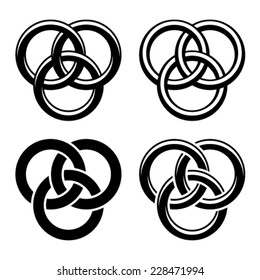 vector Celtic knot black white symbols