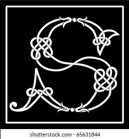 Vector of a Celtic Knot-work Capital Letter S