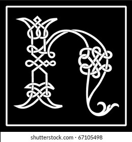 Vector of a Celtic Knot-work Capital Letter H