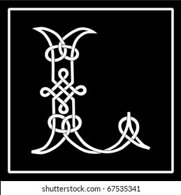 Vector of a Celtic Knot-work Capital Letter L