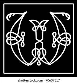Vector of a Celtic Knot-work Capital Letter W