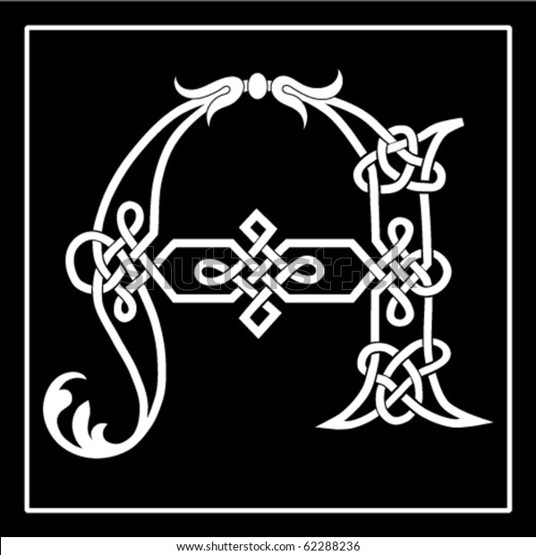 Vektor Stok Vector Celtic Knotwork Capital Letter (Tanpa Royalti ...