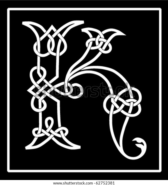 Vector Celtic Knotwork Capital Letter K: vector de stock (libre de ...