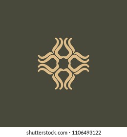 Vector celtic luxury curve logo design. Polygon ornate frame. Vintage premium design vector element. Emblem luxury beauty spa, cosmetics, jewelry, hotel, restaurant.