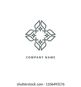 Vector celtic luxury curve logo design. Polygon ornate frame. Vintage premium design vector element. Emblem luxury beauty spa, cosmetics, hotel, restaurant.