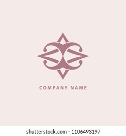 Vector celtic luxury curve logo design. Polygon ornate frame. Vintage premium design vector element. Emblem luxury beauty spa, cosmetics, jewelry, hotel, restaurant.