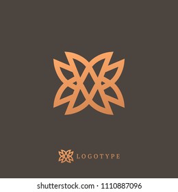 Vector celtic luxury curve logo design. Polygon ornate frame. Vintage premium design vector element. Emblem luxury beauty spa, cosmetics, jewelry, hotel, restaurant.
