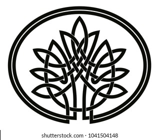 Vector Celtic national drawing. Tree of life isolated on white background.