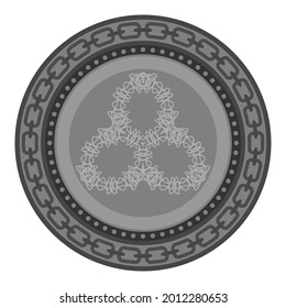 Vector Celtic Pattern Isolated on White Background. Scandinavian Design. Decorative Vikings Logo.