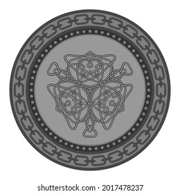 Vector Celtic Pattern Isolated on White Background. Scandinavian Design. Decorative Vikings Logo.