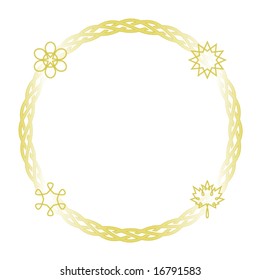 Vector celtic seasons frame in gold